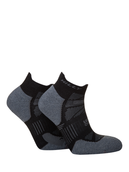 Hilly Supreme Socklet Running Socks, Black/Grey - view 2, Black/Grey