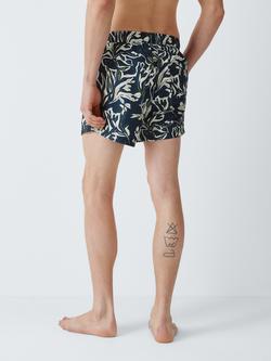 John Lewis Coral Print Swim Shorts, Navy - view 2, Navy