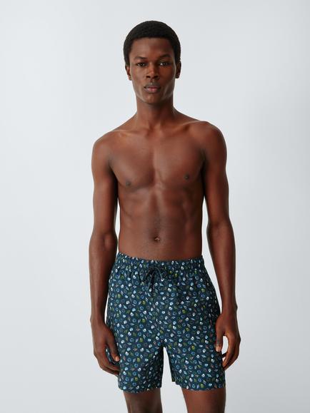 John Lewis Shell Print Swim Shorts, Navy, Navy