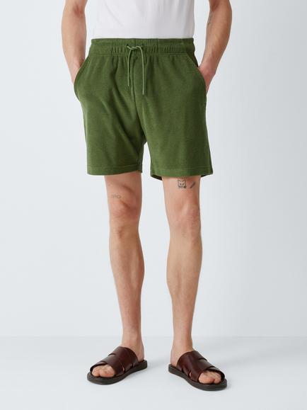 John Lewis Towelling Shorts, Khaki, Khaki