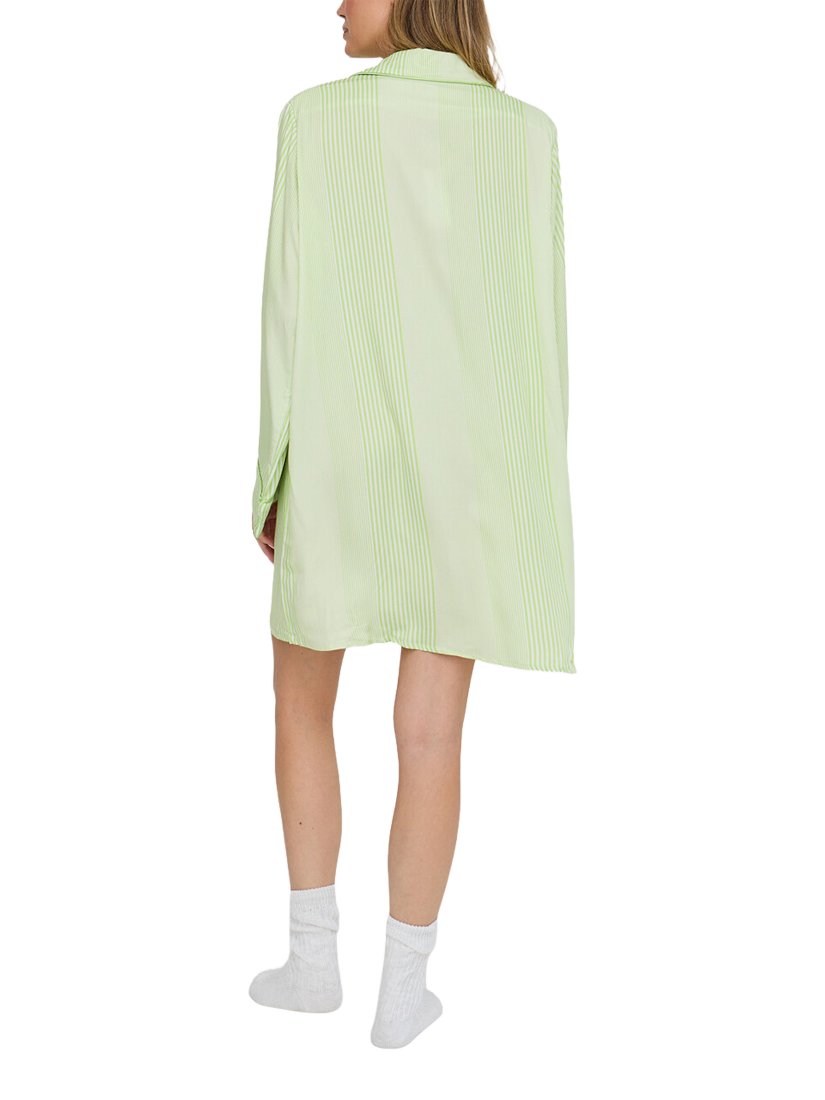 Product image 4 of 4, which shows Lily and Lionel Simone Mini Stripe Nightshirt, Ivory, S