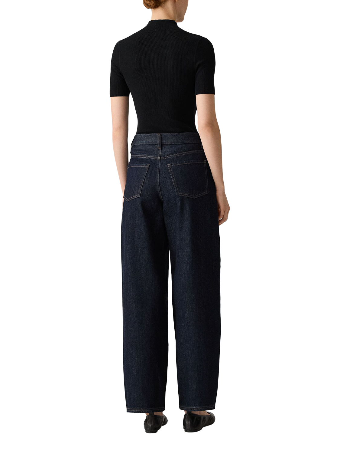 Product image 3 of 4, which shows Theory High Rise Relaxed Darted Jeans, Dark Blue, 26