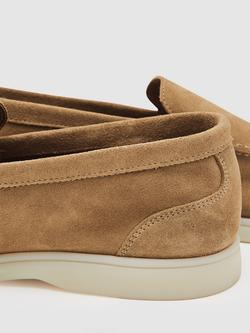 Reiss Kason Suede Loafers - view 2, Stone