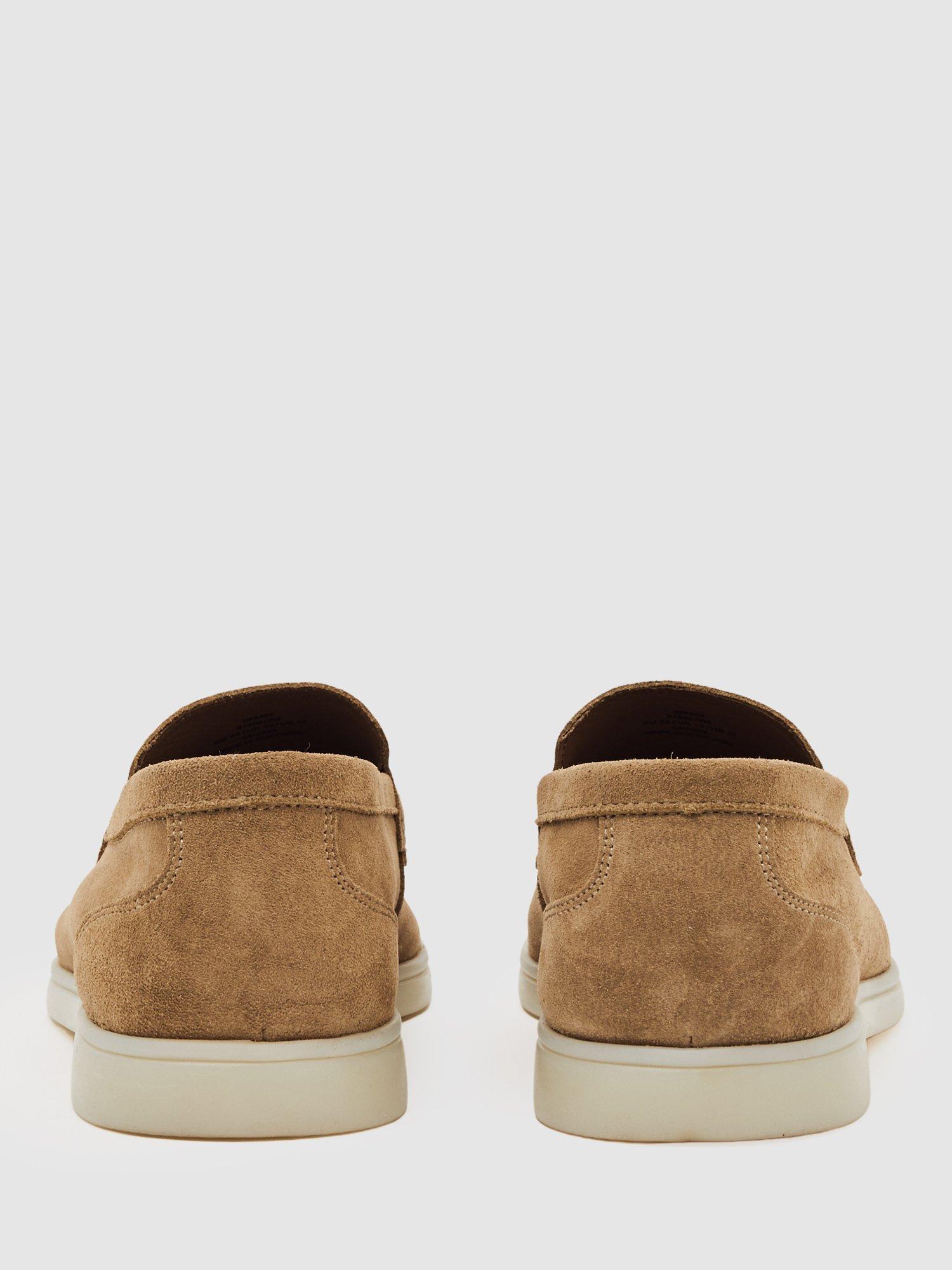 Product image 5 of 5, which shows Reiss Kason Suede Loafers, Stone, 7