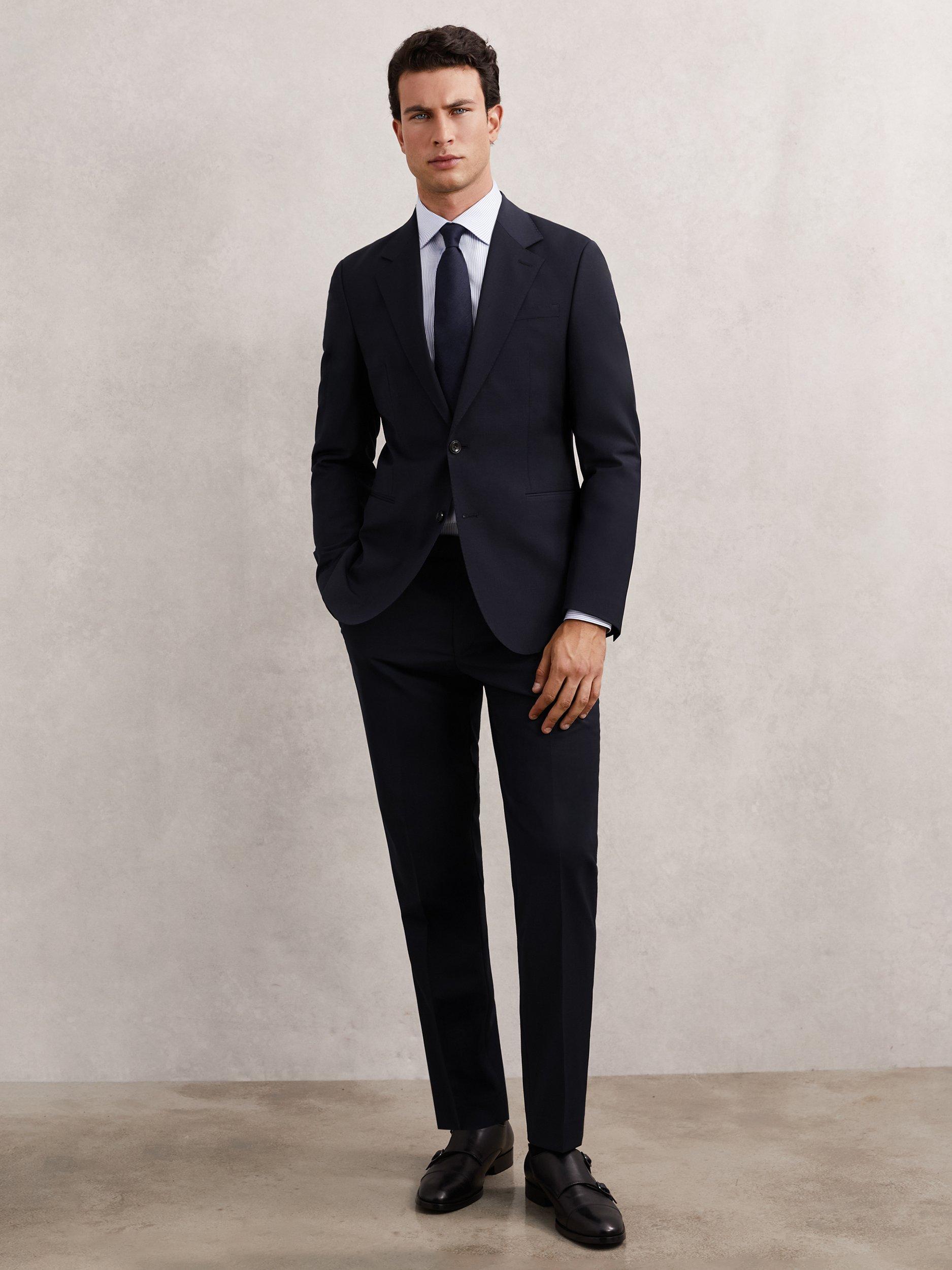 Product image 4 of 5, which shows Reiss Promise Single Breasted Wool Blend Waistcoat, Navy, 36