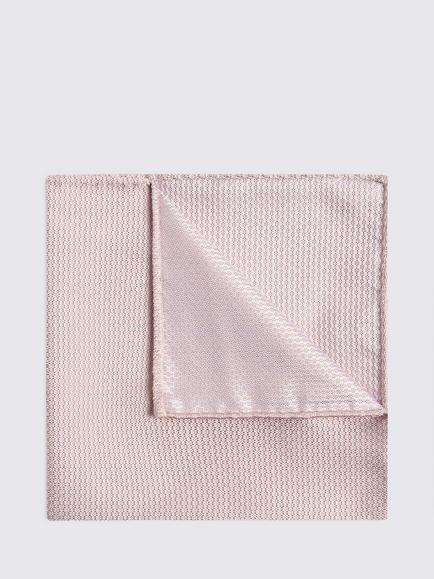Moss Silk Semi-Plain Pocket Square, Dusty Pink
