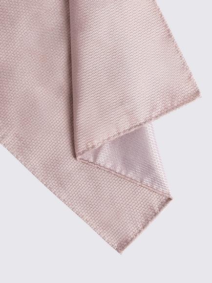 Moss Silk Semi-Plain Pocket Square - view 2, Dusty Pink