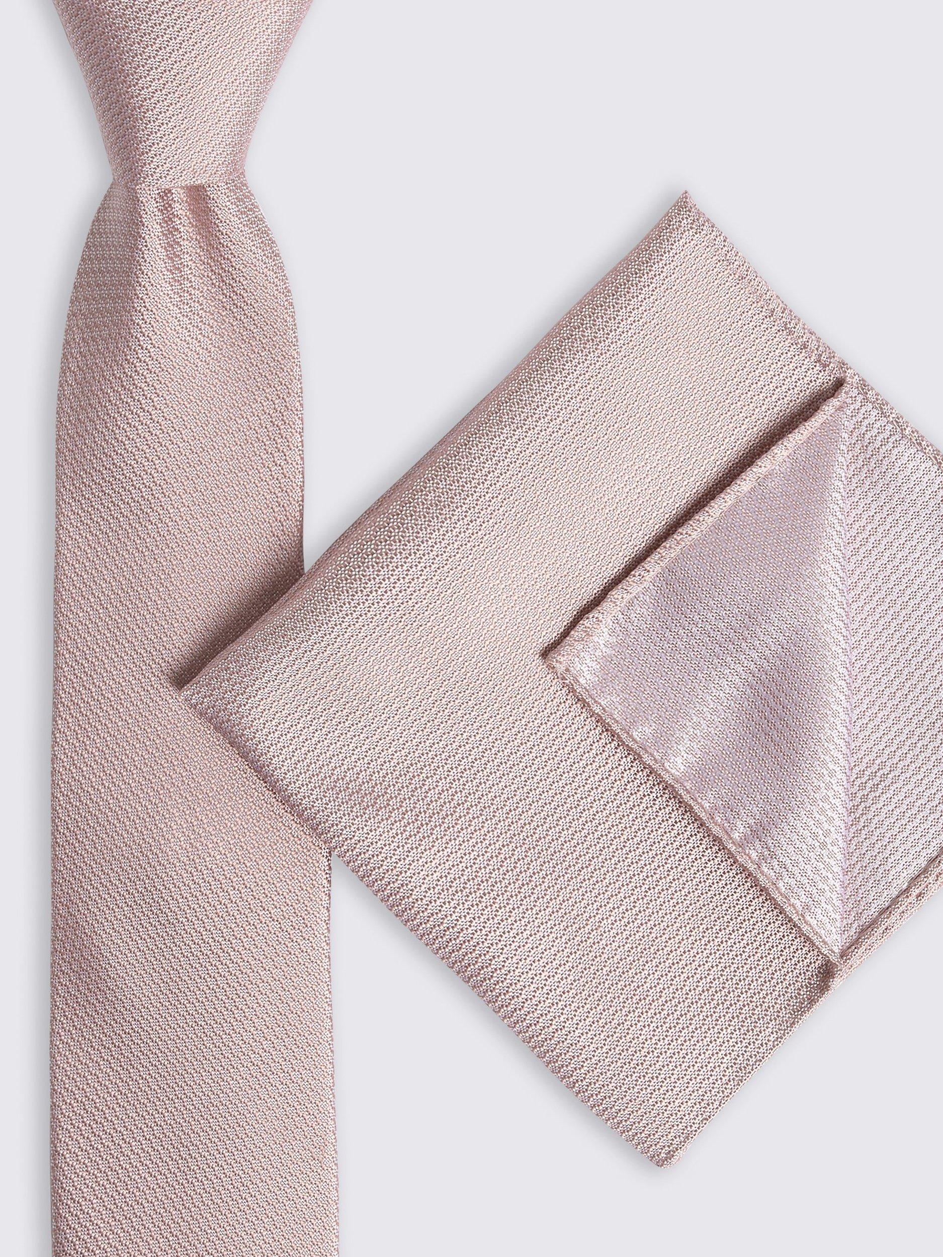 Product image 3 of 3, which shows Moss Silk Pocket Square, Dusty Pink