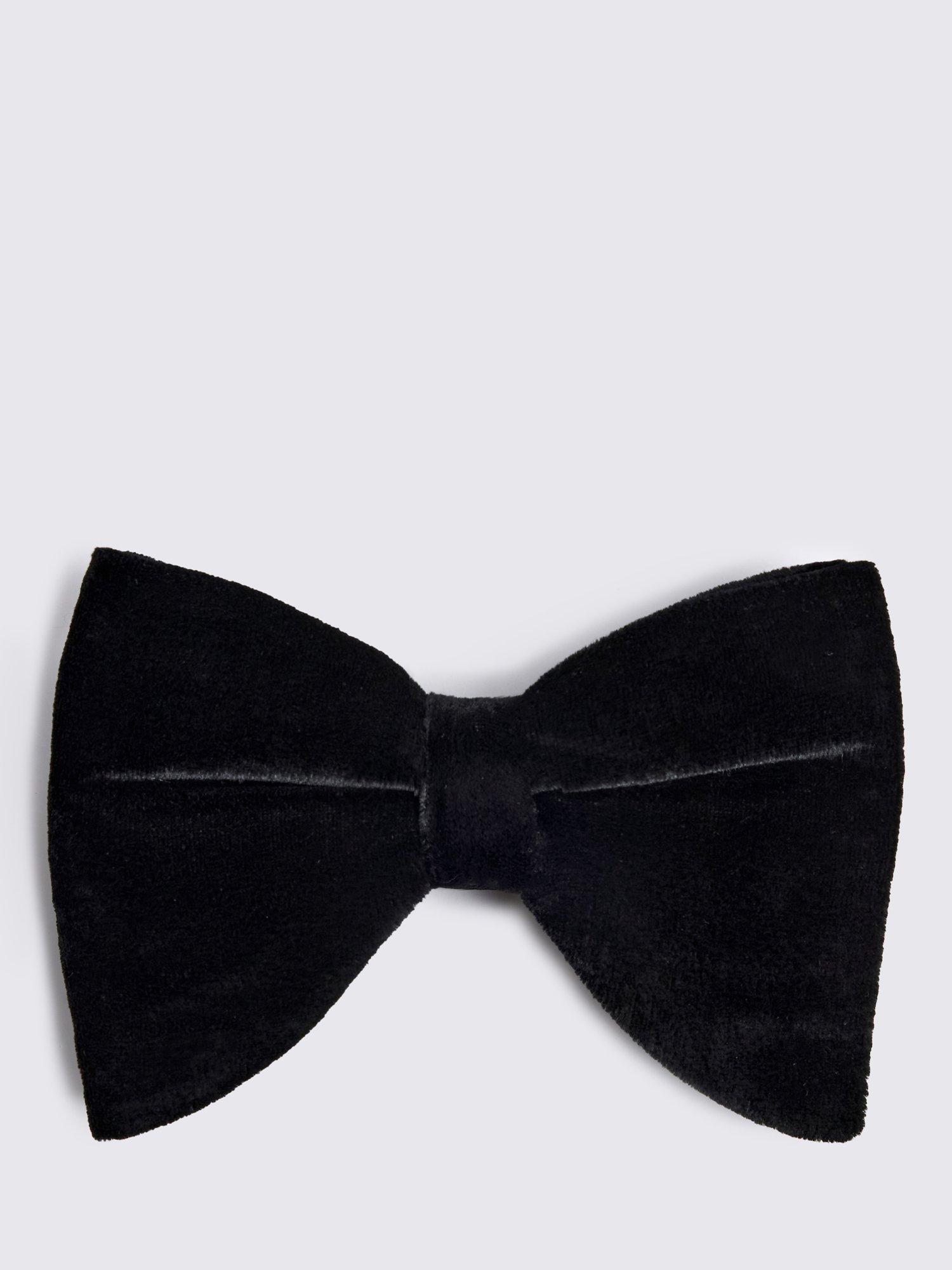 Product image 1 of 2, which shows Moss Floppy Velvet Bow Tie, Black, One Size