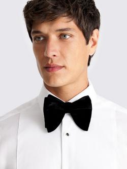 Moss Floppy Velvet Bow Tie, Black - view 2, Black