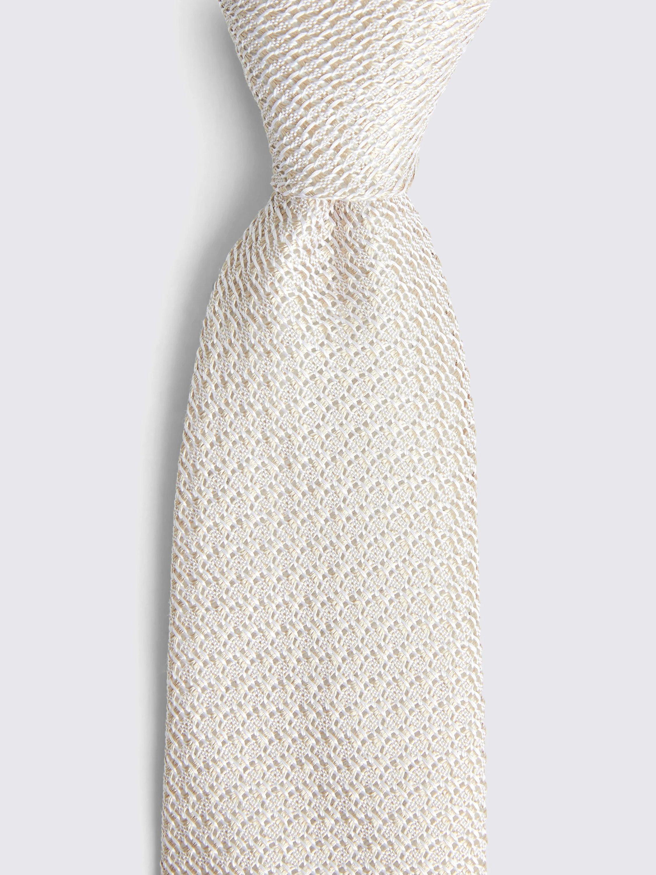 Product image 2 of 3, which shows Moss Grenadine Silk Tie, Champagne