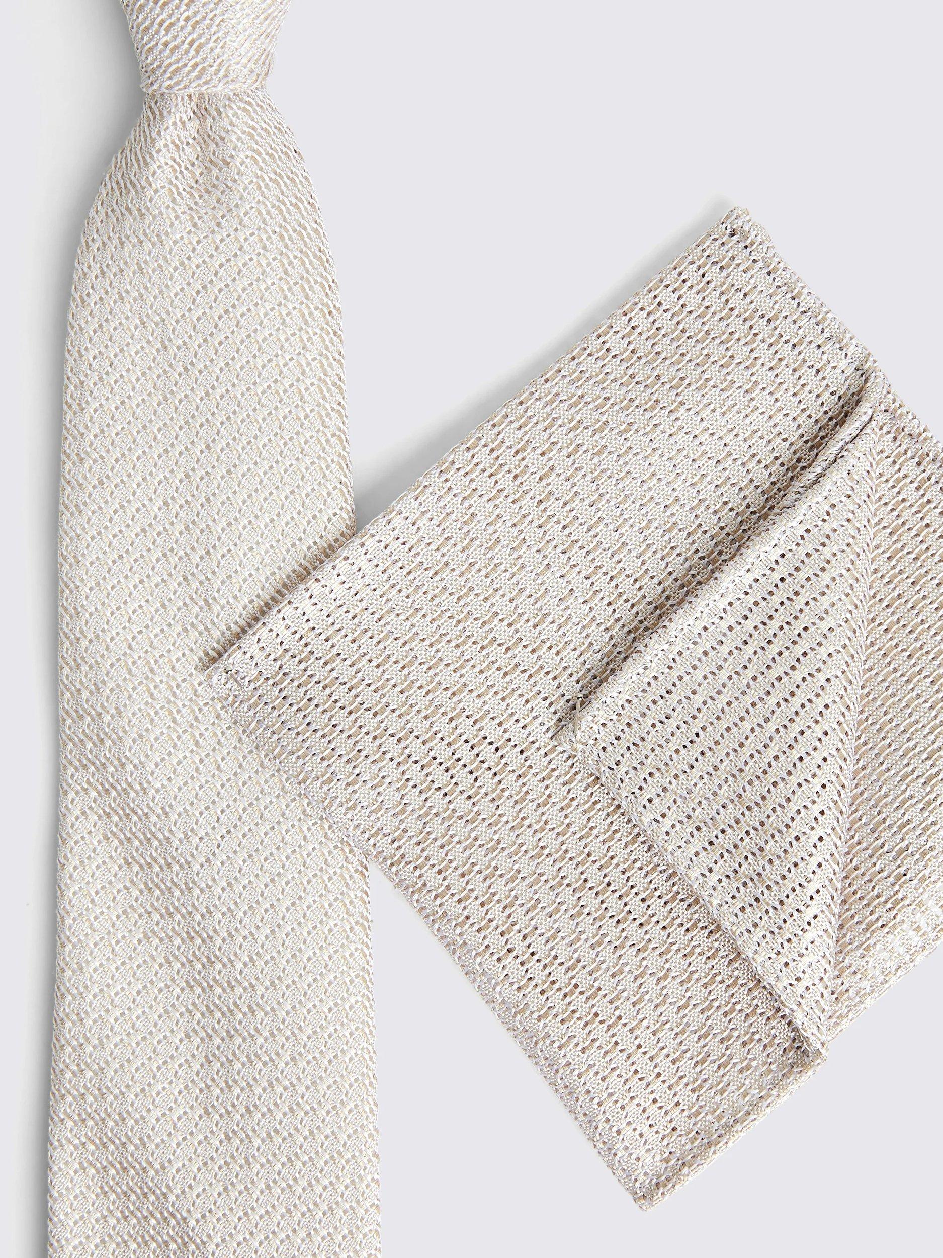 Product image 3 of 3, which shows Moss Grenadine Silk Tie, Champagne