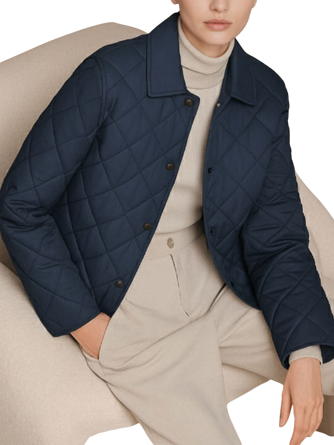 Product image 4 of 5, which shows Bosideng Quilted Down Coat, Blue Navy, 4