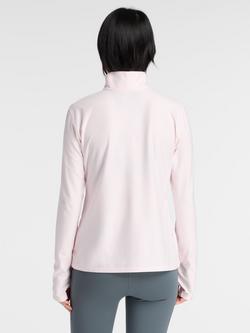 New Balance Sport Essential Space Dye Zip-Neck Top, Pink Salt - view 2, Pink Salt