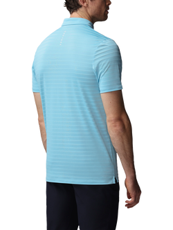 Castore Golf Pique Stripe Short Sleeve Polo Top, White / Alloy - view 2, White / Alloy