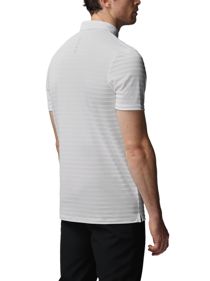 Castore Golf Pique Stripe Short Sleeve Polo Top, White / Alloy - view 2, White / Alloy