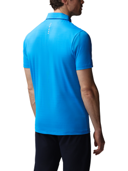 Castore Golf Striped Short Sleeve Polo Top, Ibiza Blue/White - view 2, Ibiza Blue/White