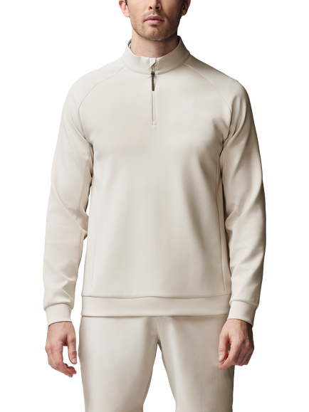 Castore Golf Flex Debossed Quarter Zip Long Sleeve Top, Windchime/ White, Windchime/ White