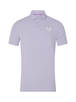 Castore Golf Essential Short Sleeve Polo Top, Lavender / White, Lavender / White
