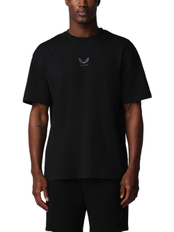 Castore Adapt Cotton Short Sleeve Loose Fit T-Shirt, Black/Gunmetal, Black/ Gunmetal