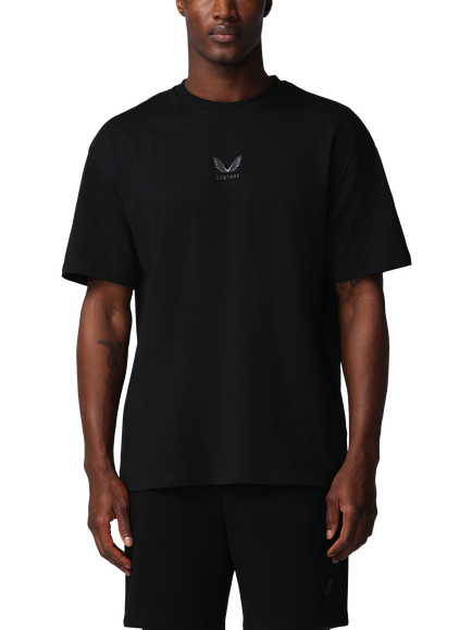 Castore Adapt Cotton Short Sleeve Loose Fit T-Shirt, Black/Gunmetal, Black/ Gunmetal