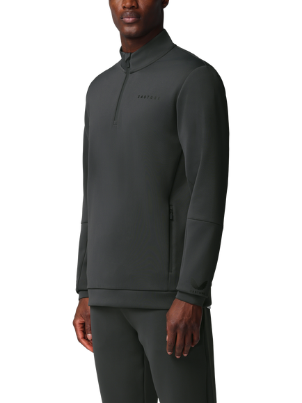 Castore Flex Long Sleeve Quarter Zip Sweatshirt, Gunmetal/Black, Gunmetal/Black