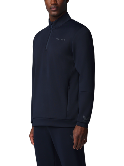 Castore Flex Long Sleeve Quarter Zip Sweatshirt, Navy/Pewter, Navy/Pewter