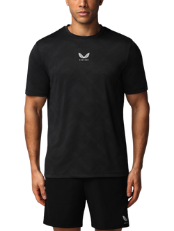 Castore Flex Engineered Short Sleeve T-Shirt, Black/Silver, Black / Silver