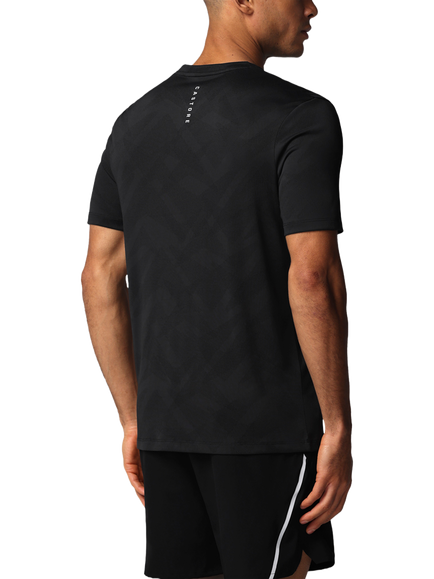 Castore Flex Engineered Short Sleeve T-Shirt, Black/Silver - view 2, Black / Silver