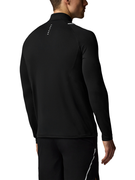 Castore Apex Quarter Zip Long Sleeve Top, Black/Silver - view 2, Black / Silver