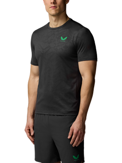 Castore Adapt Sports T-Shirt, Gunmetal/ Green, Gunmetal/ Green