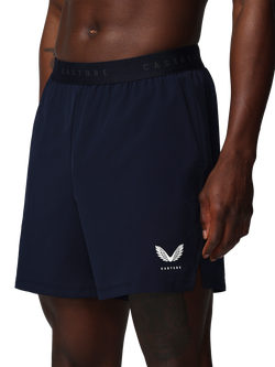 Castore Adapt 7" Elastic Shorts, Navy/White, Navy/ White