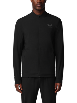 Castore Flex Long Sleeve Tech Training Jacket, Black/Gunmetal, Black/ Gunmetal