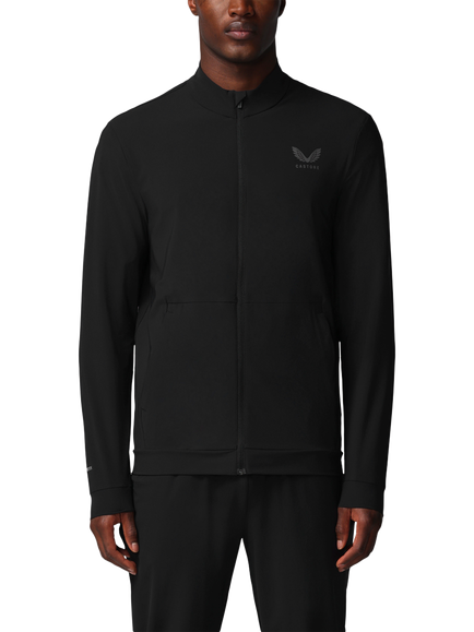 Castore Flex Long Sleeve Tech Training Jacket, Black/Gunmetal, Black/ Gunmetal