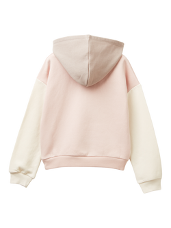 Benetton Kids' Cropped Long Sleeve Ribbed Cuff Hoodie - view 2, Multicolor