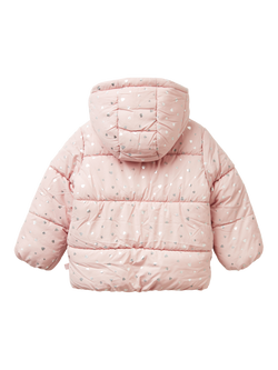 Benetton Kids' Long Sleeve Hooded Faux Fur Lined Jacket - view 2, Pink