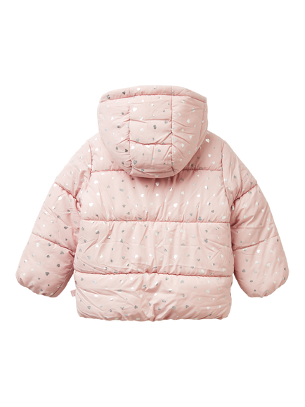 Benetton Kids' Long Sleeve Hooded Faux Fur Lined Jacket - view 2, Pink