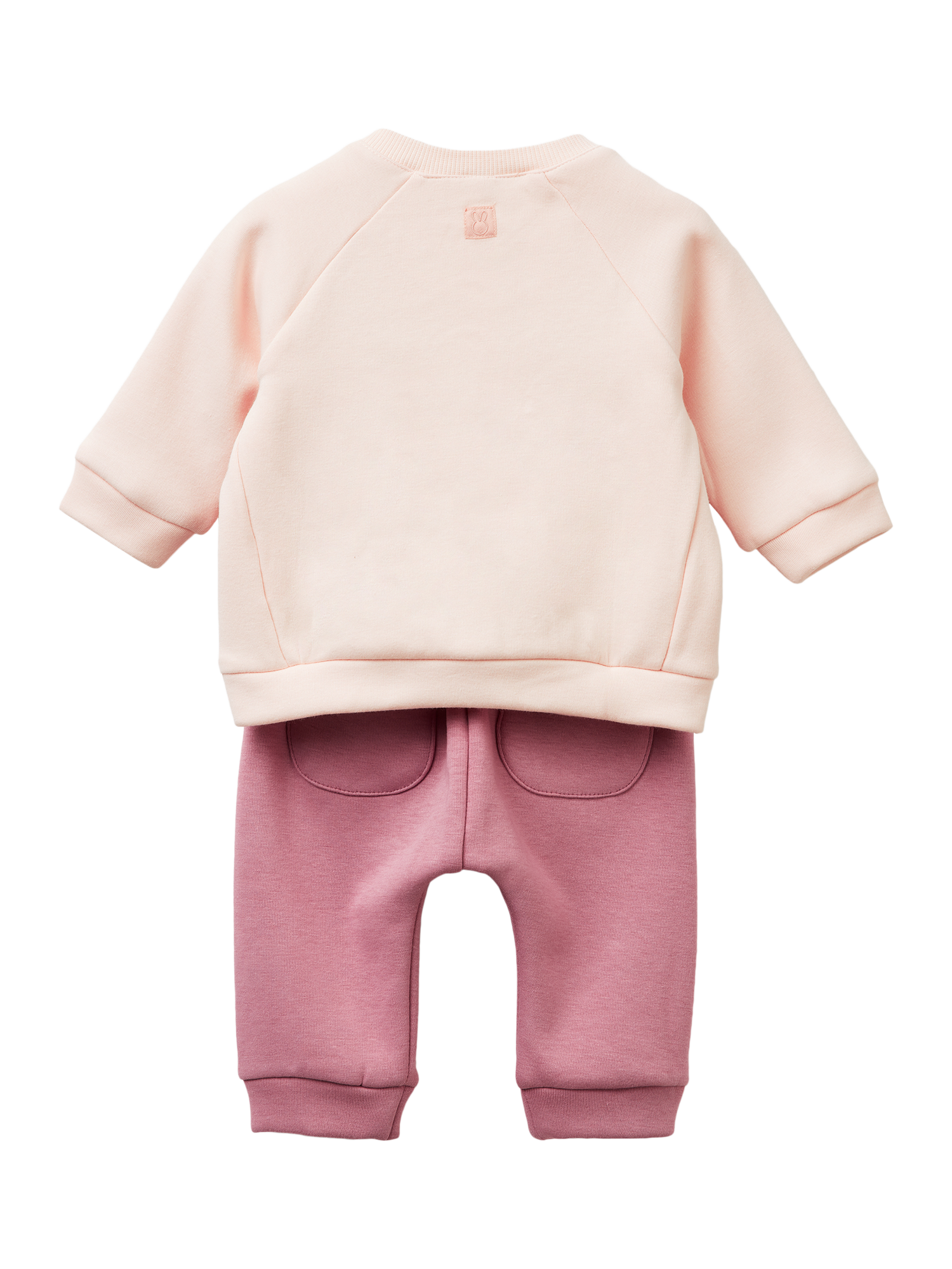 Product image 2 of 4, which shows Benetton Kids' Long Sleeve Crew Neck Jumper Set , Pink, 0-1 mths