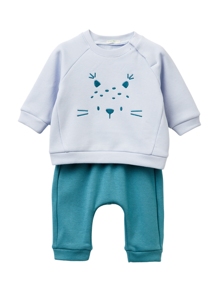 Benetton Kids' Long Sleeve Jumper Cosy Set, Blue