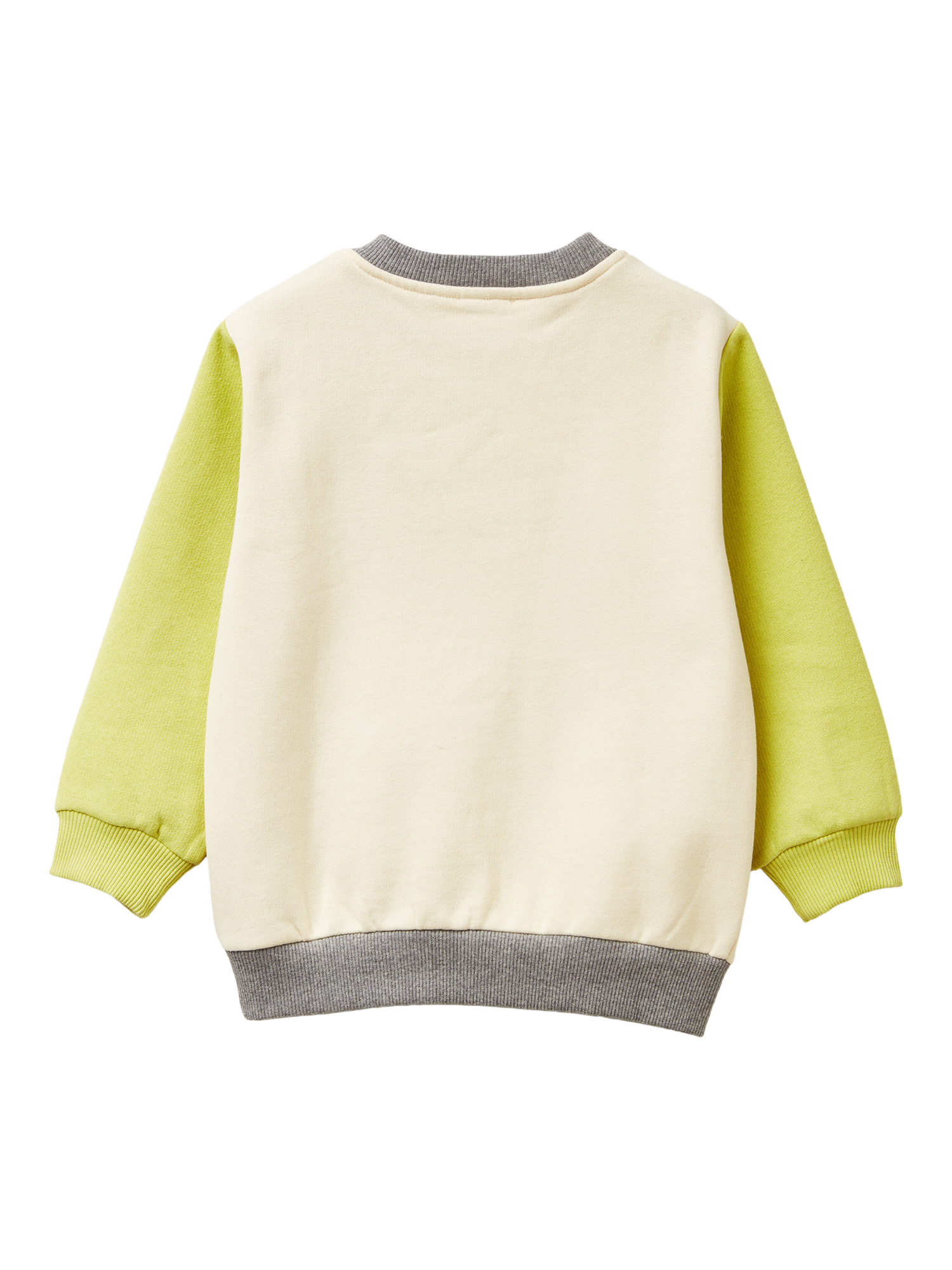 Product image 2 of 3, which shows Benetton Kids' Brushed Cotton Blend Logo Sweatshirt, Yellow/Multi, 3-4 years