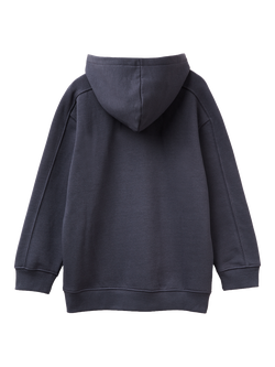 Benetton Kids' Cotton Blend Wolf Print Hoodie, Blue - view 2, Blue