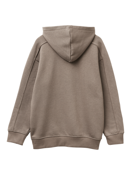 Benetton Kids' Cotton Blend Wolf Print Hoodie, Brown - view 2, Brown