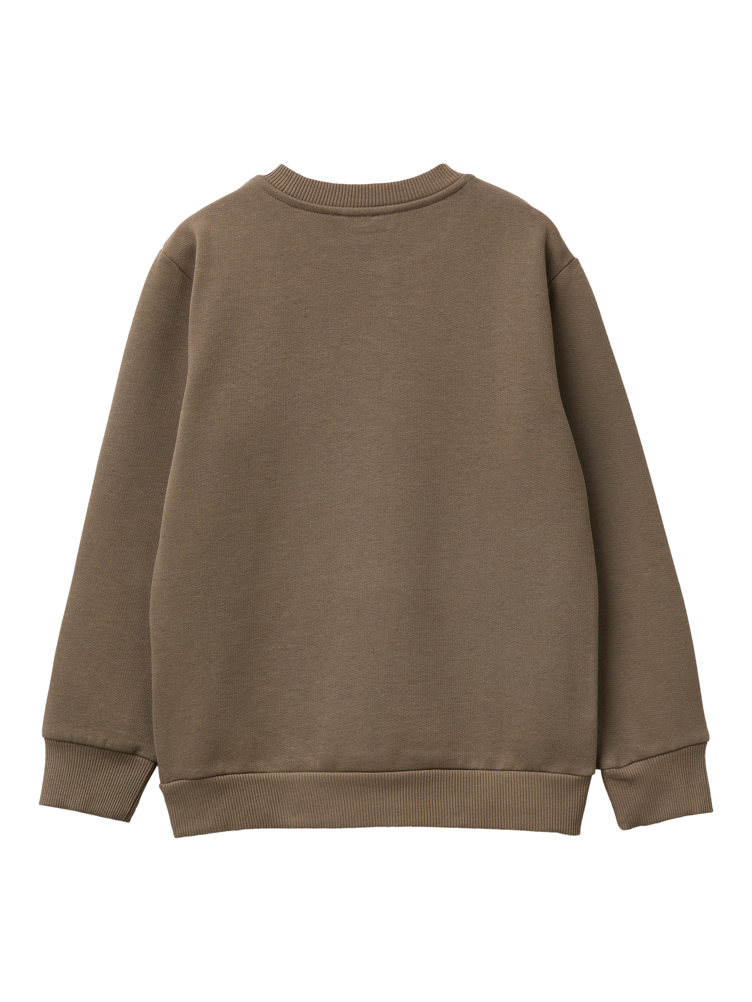Product image 2 of 3, which shows Benetton Kids' Brushed Cotton Blend Logo Sweatshirt, Brown, 6-7 years