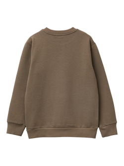 Benetton Kids' Brushed Cotton Blend Logo Sweatshirt, Brown - view 2, Brown