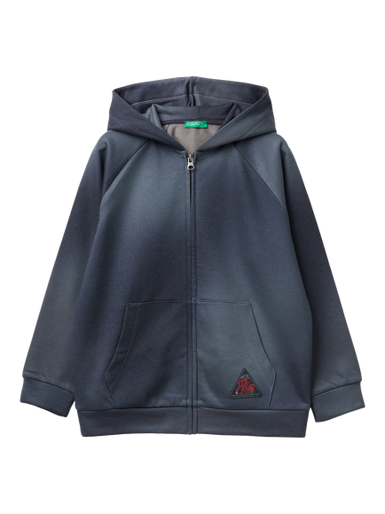 Benetton Kids' Long Sleeve Zip-Up Hoodie, Blue