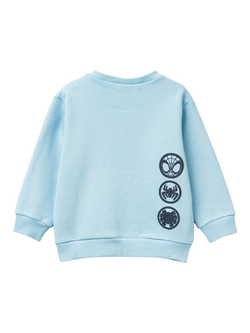 Benetton Kids' Brushed Back-Face Fleece Jumper - view 2, Blue