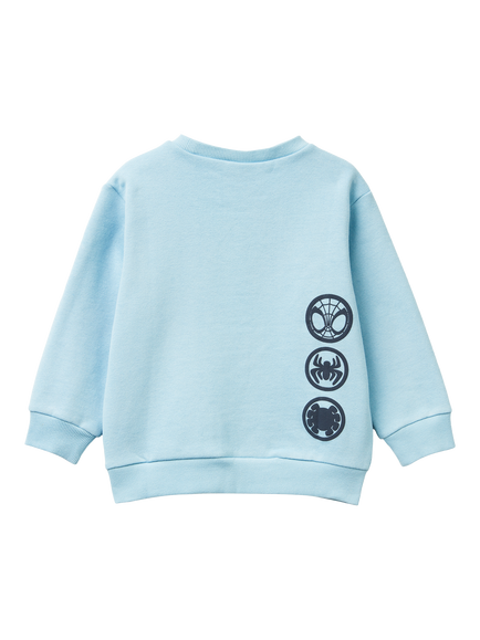 Benetton Kids' Brushed Back-Face Fleece Jumper - view 2, Blue