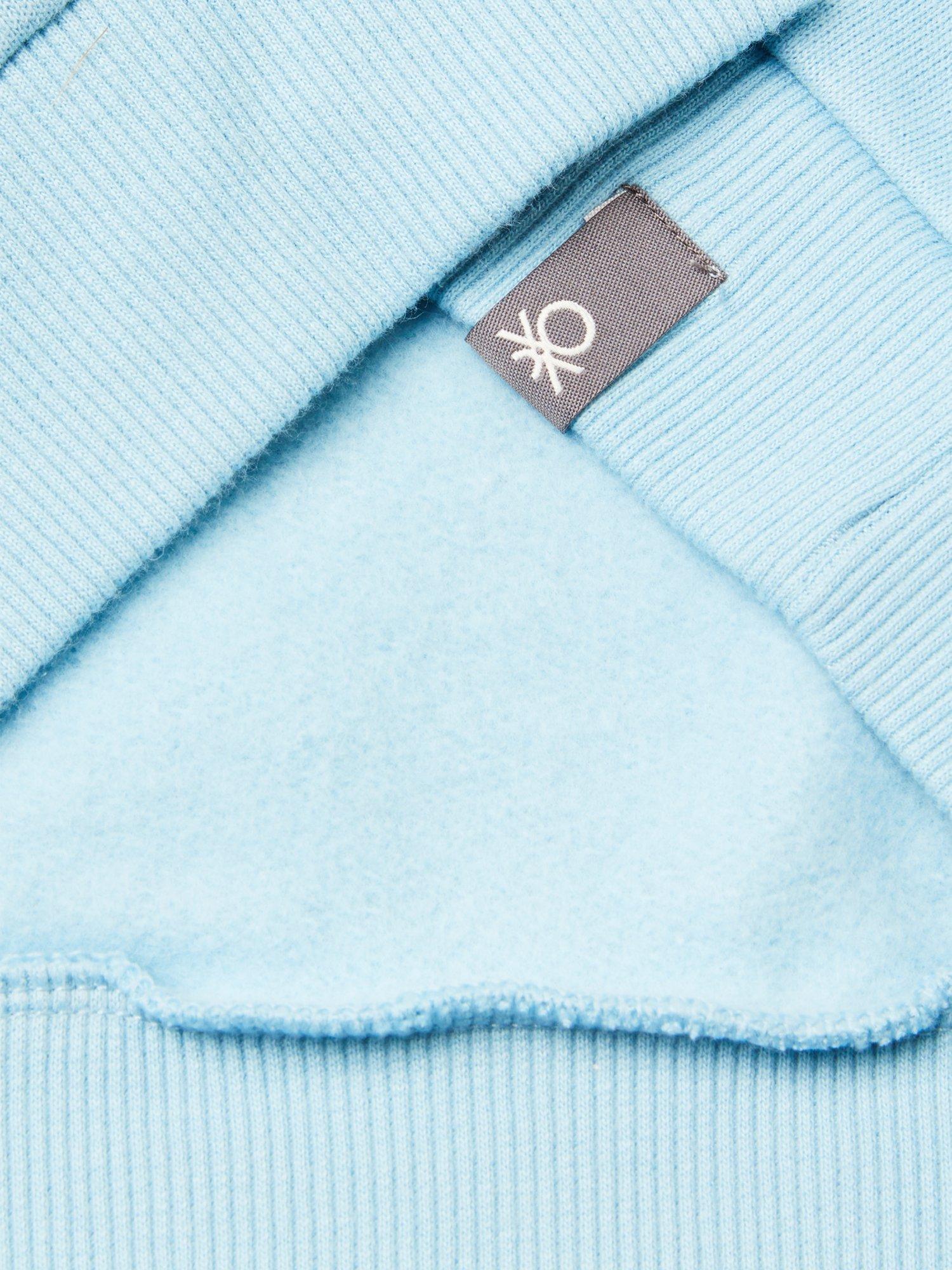 Product image 3 of 3, which shows Benetton Kids' Brushed Back-Face Fleece Jumper , Blue, 3-4 yrs