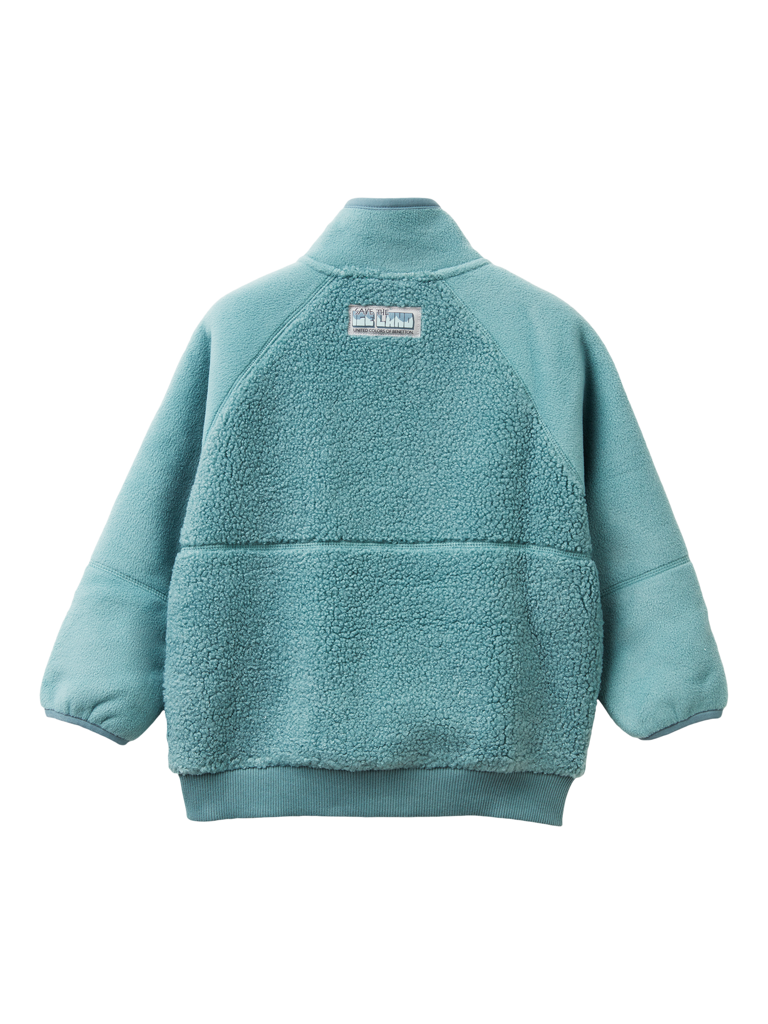 Product image 2 of 3, which shows Benetton Kids' High Neck Zipped Sweatshirt, Grey, 3-4 years