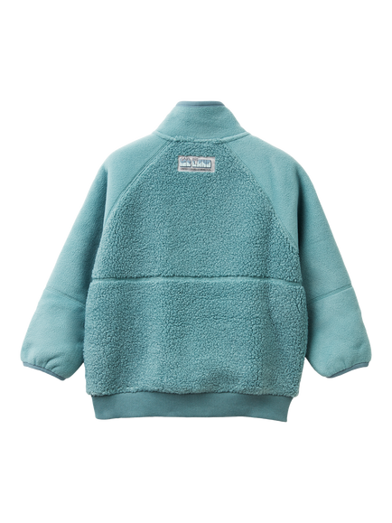 Benetton Kids' High Neck Zipped Sweatshirt, Grey - view 2, Grey